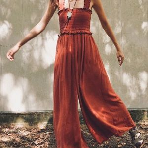 ⭐️HP⭐️ UO Olive Smocked Jumpsuit